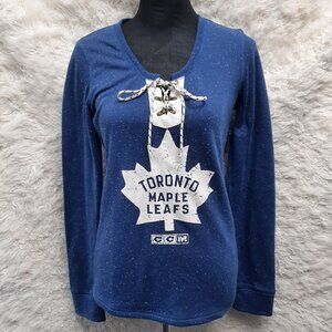 CCM NHL Toronto Maple Leafs Hockey Sweatshirt Lightweight Soft Blue Size S